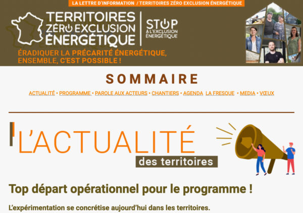 Top départ opérationnel pour le programme ! L’expérimentation se concrétise aujourd’hui dans les territoires.