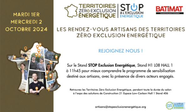 les rendez-vous des artisan des Territoires Zéro Exclusion Énergétique