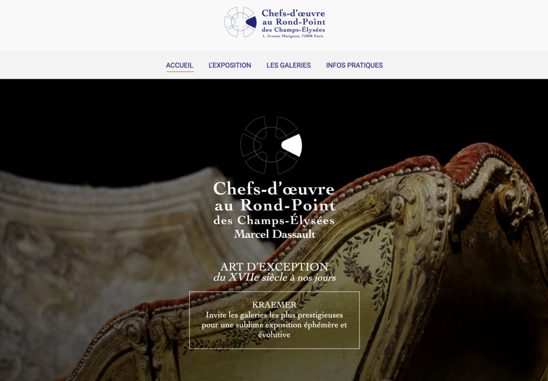 site de l'exposition Chefs-d'œuvres au rond-point des champs Elysées