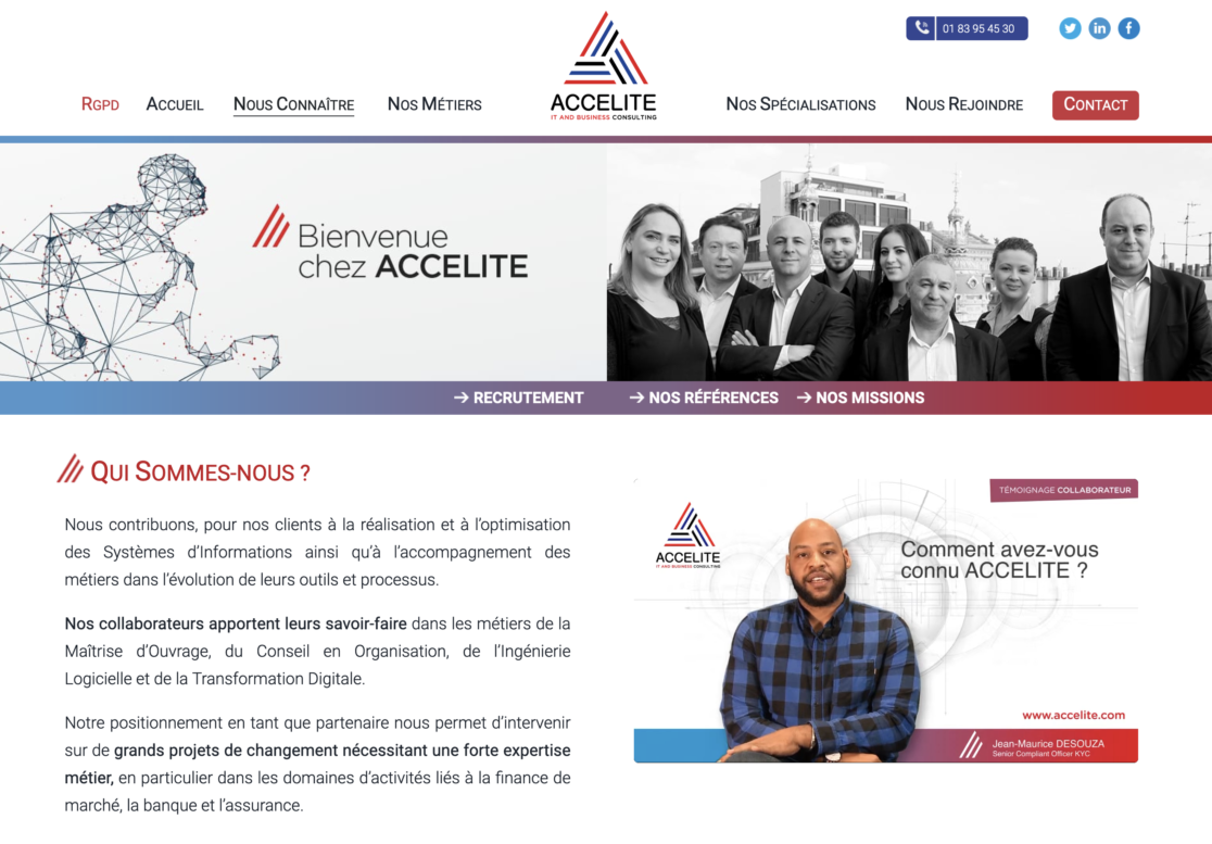 Accelite site internet