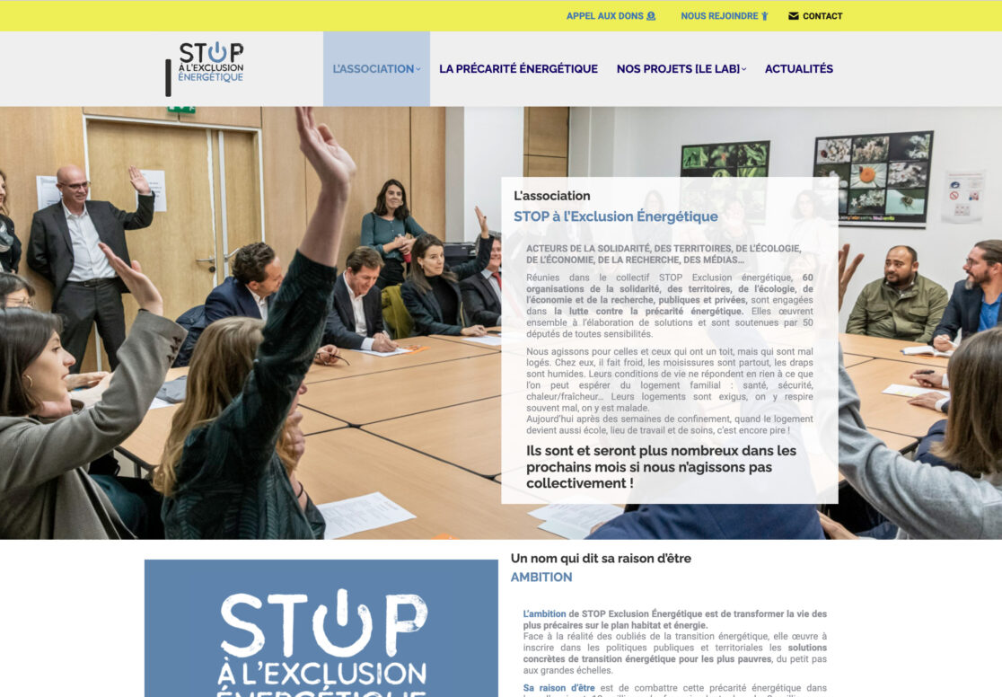 Site internet STOP Exclusion Énergétique