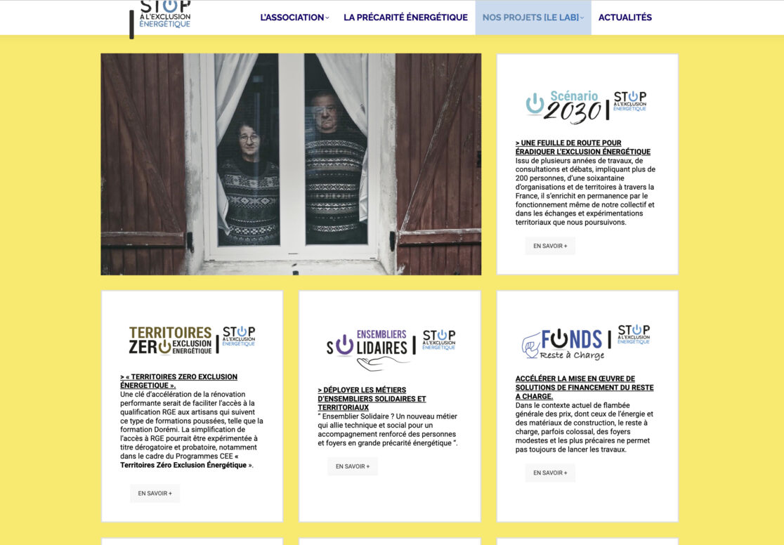 Site internet STOP Exclusion Énergétique