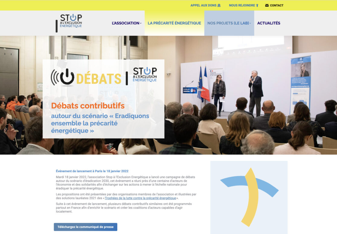 Site internet STOP Exclusion Énergétique