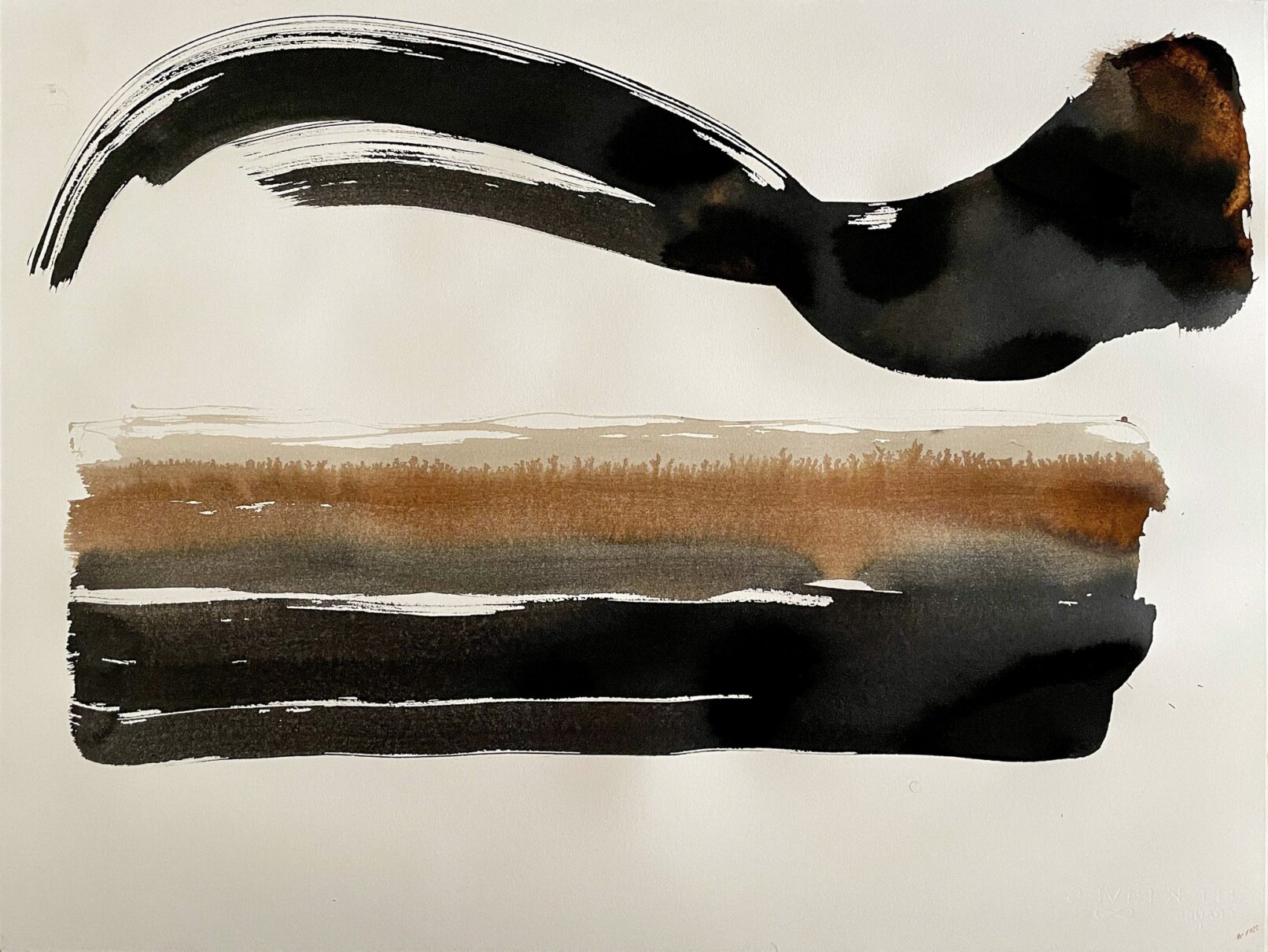 Le vent Brou de noix et encre de chine sur papier Velin BFK Rives - 56x76cm 29.10.2022